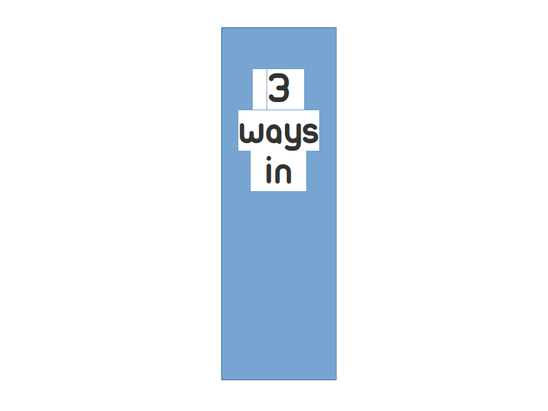 3 ways in and 3 ways out